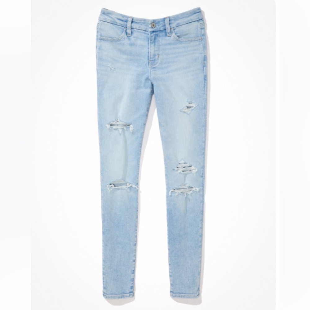 AE NEXT LEVEL CURVY HIGH-WAISTED RIPPED JEGGING Size 10